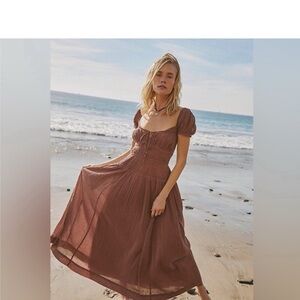 Free People Brown Midi Dress
